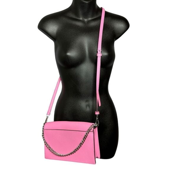 Kate Spade bright bubblegum pink leather chain crossbody bag Cameron - Picture 2 of 11